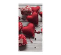 Cuori rossi fatti a mano Copertura della porta Banner Party Decor Forniture Portico Appeso Banner Personalizzazione Festone Per Vacanze Compleanno Giardino Prato