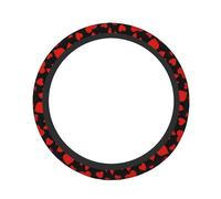 Cuori rossi per San Valentino. Il coprivolante in neoprene da 15" per la maggior parte delle auto è progettato ergonomicamente per una guida sicura e confortevole.