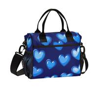 Cuori Royal Blue Lunch Bag Heavy Duty con tracolla grande capacità Womens Lunch Tote per College Bolsa de almuerzo para Mujer