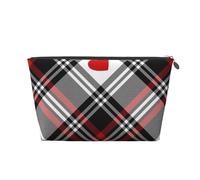 Cuori scozzesi di San Valentino, Borsa da toilette Borsa per trucco Borsa per cosmetici Borsa da toilette da viaggio portatile
