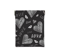 Cuori scritti a mano parole amore, Spremere il portafoglio superiore da donna Borsa portaoggetti Piccola portamonete Portamonete