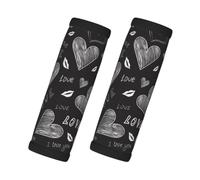 Cuori scritti a mano Parole d'amore, 2 pezzi di impugnature per maniglie di bagagli, coperture morbide e confortevoli per maniglie, etichetta per bagagli