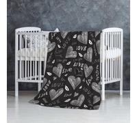 Cuori scritti a mano Parole d'amore,Coperta morbida, calda, anti-pilling, in flanella, peluche, 76 x 127 cm
