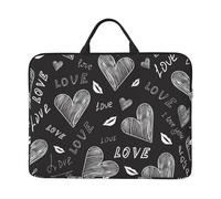 Cuori scritti a mano Parole d'amore, Custodia per laptop da 14 pollici, borsa per notebook, custodia per laptop, valigetta con maniglia