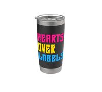 Cuori sopra etichette pansessuale Bicchiere termico in acciaio inox doppia parete