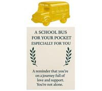 Cuori tascabili per gli amici | Biglietti d'auguri ispiratori 2D scuolabus | Idea regalo con messaggio personale per il compleanno per insegnanti, bambini, genitori, amici e collezionisti