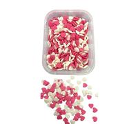 Cuoricini Alimentari Rosa e Bianchi 60g - Decorazioni per Torte, Cupcake, Dolci - Confetti Zucchero Colorati per Compleanni, Battesimi, Matrimoni, Baby Shower