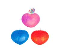 Cuoricino puffer antistress - giocattolo arcobaleno in morbido silicone 18 cm