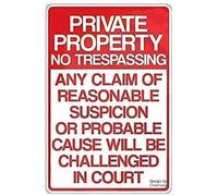 Cuorung Cartello con scritta "Man Cave Decor, 30,5 x 20,3 cm, segno di proprietà privata con scritta "No Trespassing Any Claim Of Reasonable Suspicion or Probable Cause Will Be Challenged In