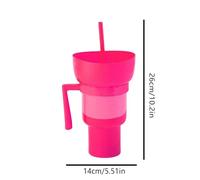 Cup And Bowl Combo - Cup With Snack Bowl | 2 In 1 Beverage With Handle And Straw | Portable Tumbler For Travel Picnic Outdoor Movie Night Adults Restaurant Home Car Stadium Theater