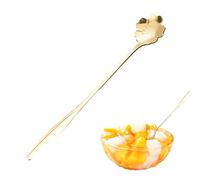 Cup Coffee Spoon, Golden Flower Shape Mixing Spoon, Rose Pattern Design Cutlery Supplies for Tea, Coffee, Honey, Salad, Beverage, and Dessert