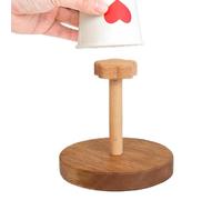 Cup Dispenser, Wooden Drink-Up Mug Stand Organizer, Decorative Paper Cup Holder for Bedside Table, Bathroom Counter, Kitchen, Dorm Room, Camping Setup, and Restaurant Beverage Stations