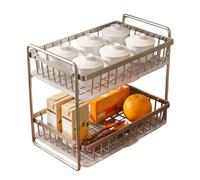 Cup Drying Rack - Storage Basket | Rust-proof Stainless Steel Small Dish Drying Rack With Drainage Tray Anti-moisture Organizer For Tableware Plate Water Bottle Desktop Bedroom Tables Silver