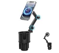 Cup Holder Phone Mount for Car - 2 in 1 Cell Phone Stand Cup Holder Expander | 360°Rotation Expand Cups Holders | Magnetic Long Arm Drink Holders Adapter for Most Phones, SUV Truck Automotive Navigati