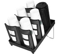 Cup Holder - Supporto per tazza da caffè, tazza e coperchio con supporto, 6 scomparti, organizer per caffè, distributore usa e getta per stazione di caffè, bar, ufficio, piano di lavoro