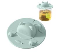 Cup Lid - Silicone Cat Mug Seal Lid Cap | Reusable Tea Bag Holder, Dustproof, High-Temperature Resistant Cup Cover with Stand Function | Coffee, Beer, and Regular Cups