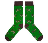 cup of sox Calzini colorati con motivo ascia - tendenza divertente per tutti gli appassionati di attività all'aria aperta, verde, 41-44