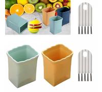 Cup Slicer, Fruit Slicer Cup, Upgrade Fruit Slicer, Cup Slicer Handheld, Egg and Fruit Slicer, Multifunctional Stainless Steel Fruit And Vegetable Slicer (2Pcs*C)