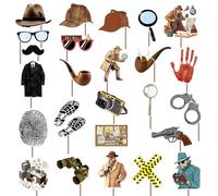 CupaPlay Detective Photo Booth Puntelli Bomboniere, Top Secret Spy Halloween Omicidio Mistero Compleanno Decorazioni Forniture