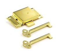 Cupboard Door Lock with 2 Keys 63mm in Electro Brass Finish by Securit