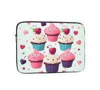 Cupcake Candy Hearts Sweet Laptop Case 17 pollici, TSA Laptop Sleeve antiurto Custodia protettiva per notebook resistente all'acqua Custodia per il trasporto del computer Valigetta Borse Uomo Donna