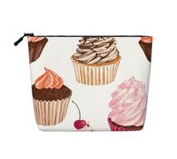 Cupcake carini, Borsa per cosmetici in lino sintetico Borsa per trucco Borsa da viaggio portatile