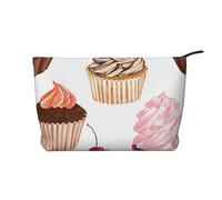 Cupcake carini, Borsa per cosmetici in velluto a coste Borsa per il trucco Borsa da viaggio portatile