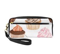 Cupcake carini, Borsa per il trucco Borsa per cosmetici Borsa da viaggio portatile da toilette Astuccio in pelle per donne e ragazze