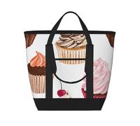Cupcake carini,Borsa porta pranzo grande capacità isolata per donne e uomini, lavoro, picnic, viaggi