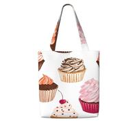 Cupcake carini,Borse della spesa riutilizzabili, borse per la spesa, borsa a tracolla in tela di grande capacità