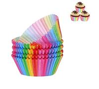 Cupcake Cases100 PZ Tazze di carta arcobaleno per forno festa di nozze compleanno