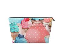 Cupcake con tazza da tè, Borsa da toilette Borsa per trucco Borsa per cosmetici Borsa da toilette da viaggio portatile