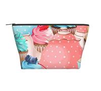 Cupcake con tazza da tè, Borsa da toilette Borsa per trucco Borsa per cosmetici Borsa da toilette da viaggio portatile