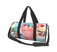 Cupcake con tazza da tè, Borsone da viaggio di grande capacità Borsa rotonda Borsa da viaggio sportiva Borsa da viaggio Borsa da fitness