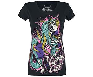 Cupcake Cult Unicorn Internal Unicorn Donna T-Shirt Nero M 100% Cotone Regular
