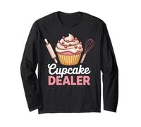 Cupcake Dealer for Foodies And Bakers Funny Baking Maglia a Manica