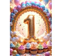 Cupcake First Birthday Guest Book: Sweet 1st Birthday Party Sign-In Keepsake: Cute Cupcake-Themed Memory Book for Baby’s First Birthday Wishes & Messages