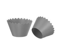 Cupcake Involucri Carta,50pz Cottura Tazze Standard Onda Decor,Argento Grigio