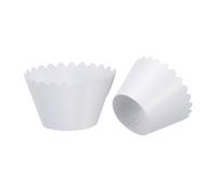Cupcake Involucri Carta,50pz Cottura Tazze Standard Onda Decorazione,Bianco