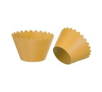 Cupcake Involucri Carta,50pz Cottura Tazze Standard Onda Decorazione,Oro Giallo