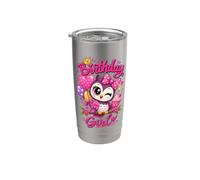 Cupcake party con simpatico gufo su un ramo di un albero per festeggiare il compleanno Bicchiere termico in acciaio inox doppia parete