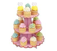 Cupcake Stand Cartone 3 Tier Alzata per Torta Supporto per Cupcake per Baby Shower Genere Reveal Festa Bambini Festa di Compleanno