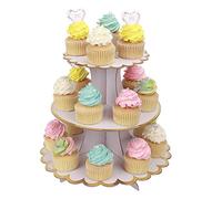 Cupcake Stand Cartone 3 Tier Alzata per Torta Supporto per Cupcake per Baby Shower Genere Reveal Festa Bambini Festa di Compleanno