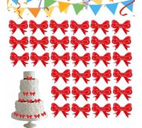 Cupcake Toppers, Festive Bow Picks, Party Dessert Decorations, Elegant Wedding Bow Design Main Feature, Cake Garnish Supplies With Usage For Birthday Christmas Holiday Engagement