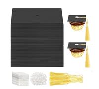 Cupcake Toppers - Porta dessert in carta per lavori di bricolage e a mano, mini cappello da laurea con, per scuola, casa, aula, bar, ragazze, famiglia, compagni di classe