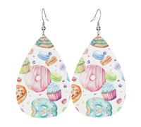 Cupcakes Donuts Muffins Orecchini in pelle di zucchero per le donne pendenti, orecchini a goccia piercing gioielli leggeri regali per donne ragazze