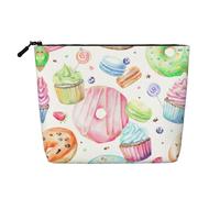 Cupcakes Donuts Muffins Sugar Print Makeup Bag per le donne Grande Capacità Viaggio Toiletry Organizer Pouch Eco-Friendly