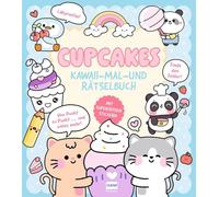 Cupcakes | Kawaii – Libro attività e enigmi: colorare, rompicapi, adesivi per bambini da 5 anni