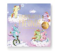 Cupcakes & Kisses Libro degli amici dell'asilo con unicorno, album dei ricordi per bambini, per 28 amici, libro dell'amicizia con domande e spazio per foto, Kita, scuola materna, asilo