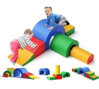 CUPCHID Blocchi per Bambini,blocchi di schiuma per bambini, giocattoli per attività di arrampicata e gattonamento,giocattoli per arrampicata per bambini（Set da 5 pezzi colorato）